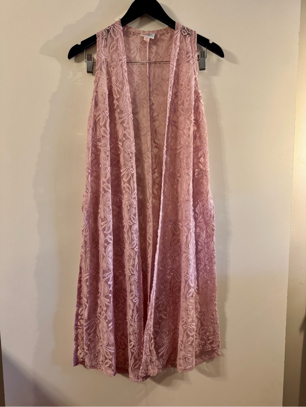 LuLaRoe Pink Lace Duster Vest